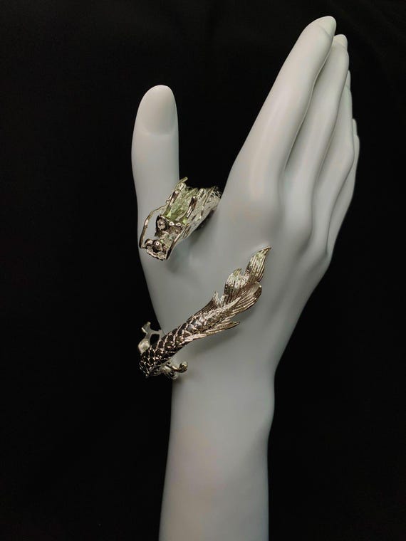 Dragon Jewelry For Women, Asian Dragon Bracelet, Celtic Sterling Silver Cuff, Unique Dragon Gift, Open Cuff, Gift For Her, Gift For Mom