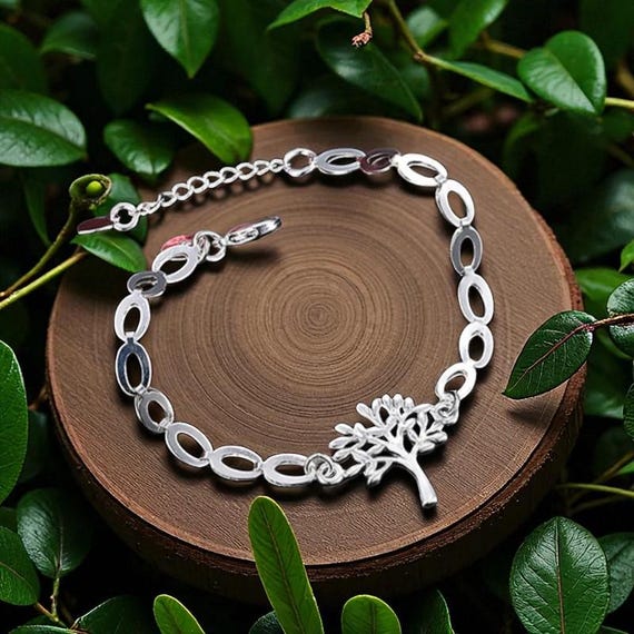 Silver Tree of Life Bracelet, Nature Lover's Jewelry, Boho