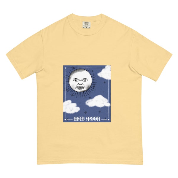 Garment dyed tshirt mad moon astrology tarot humor