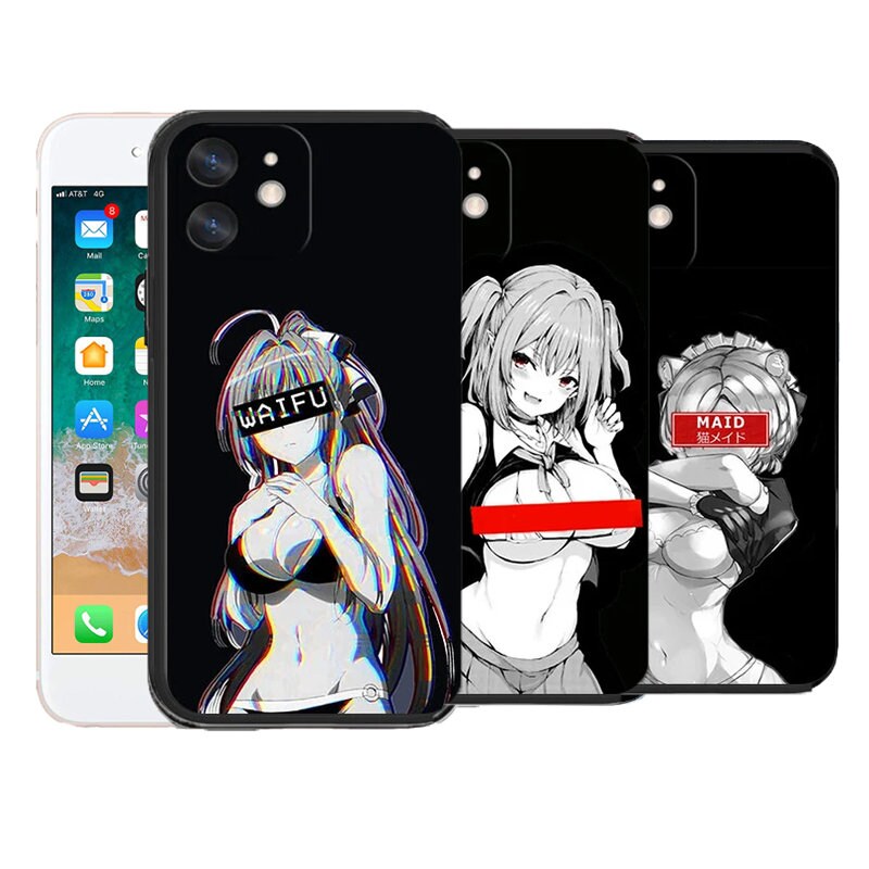 Custodia per cellulare in silicone per ragazza anime giapponese kawaii