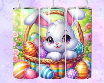 Vaso de acero inoxidable con forma de conejito de Pascua en canasta de 20 o 30 oz