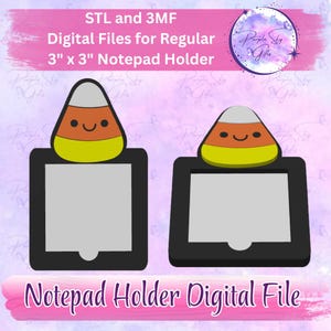 Happy Candy Corn Notizblock Halter Für 3"x3" Sticky Notes oder Tear Away STL und 3MF DIGITAL Dateien