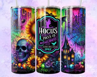 20 oz or 30 oz Colorful Rainbow Hocus Stainless Steel Tumbler