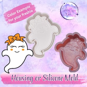 Cute Ghost Girl Halloween Freshie Mold Housing OR Silicone Mold