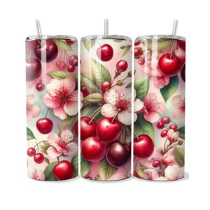 20 or 30 oz Cherry Blossoms Stainless Steel Tumbler