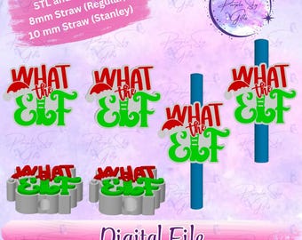 What The Elf STL and 3MF DIGITAL FILES For Straw Topper - 8 mm and 10 mm Sizes