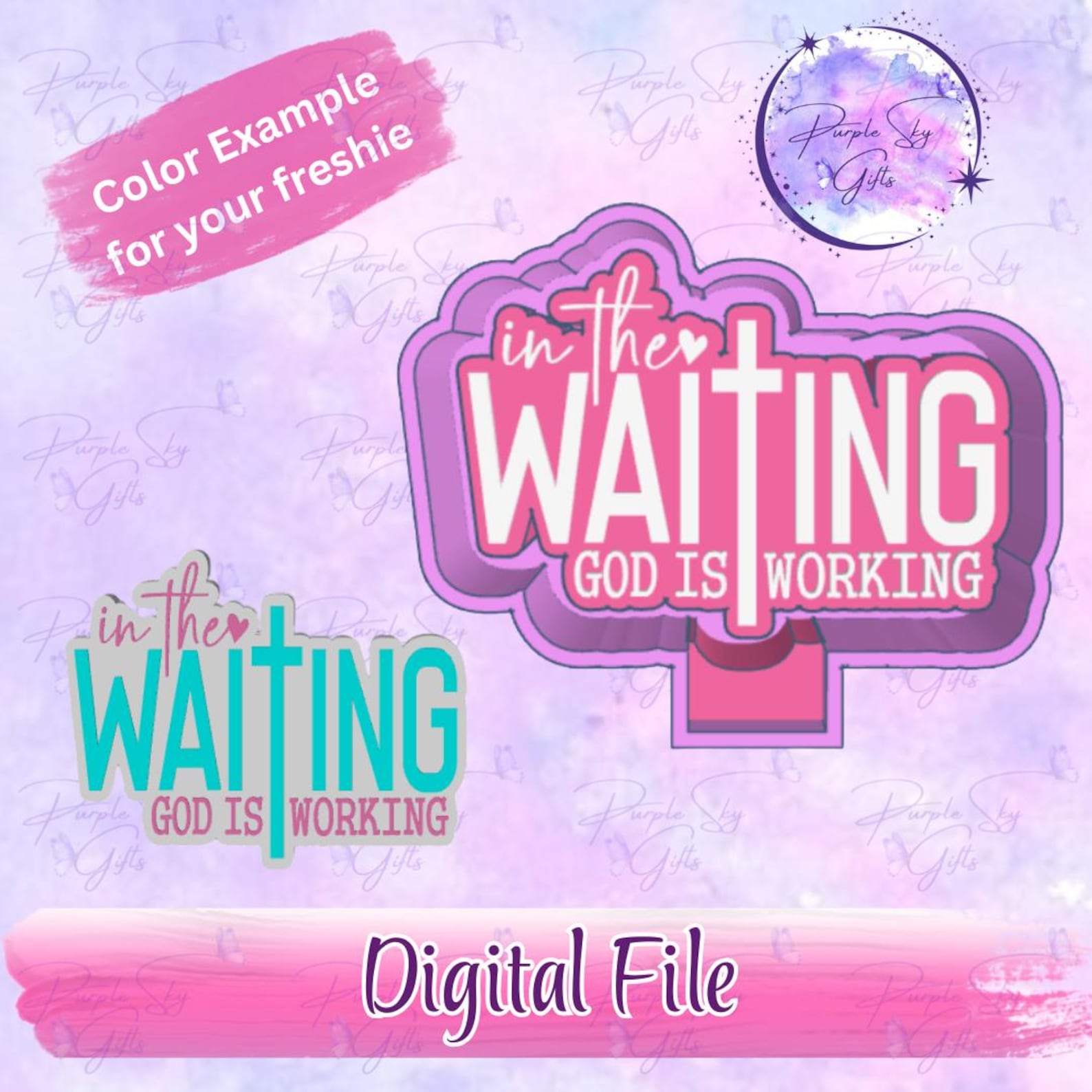 In the Waiting God is Working STL DIGITAL FILE for 3D Printer Freshie ...