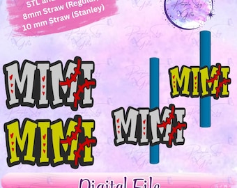 Baseball/Softball MiMi STL and 3MF DIGITAL FILES For Straw Topper - 8 mm and 10 mm Sizes - 3 Files