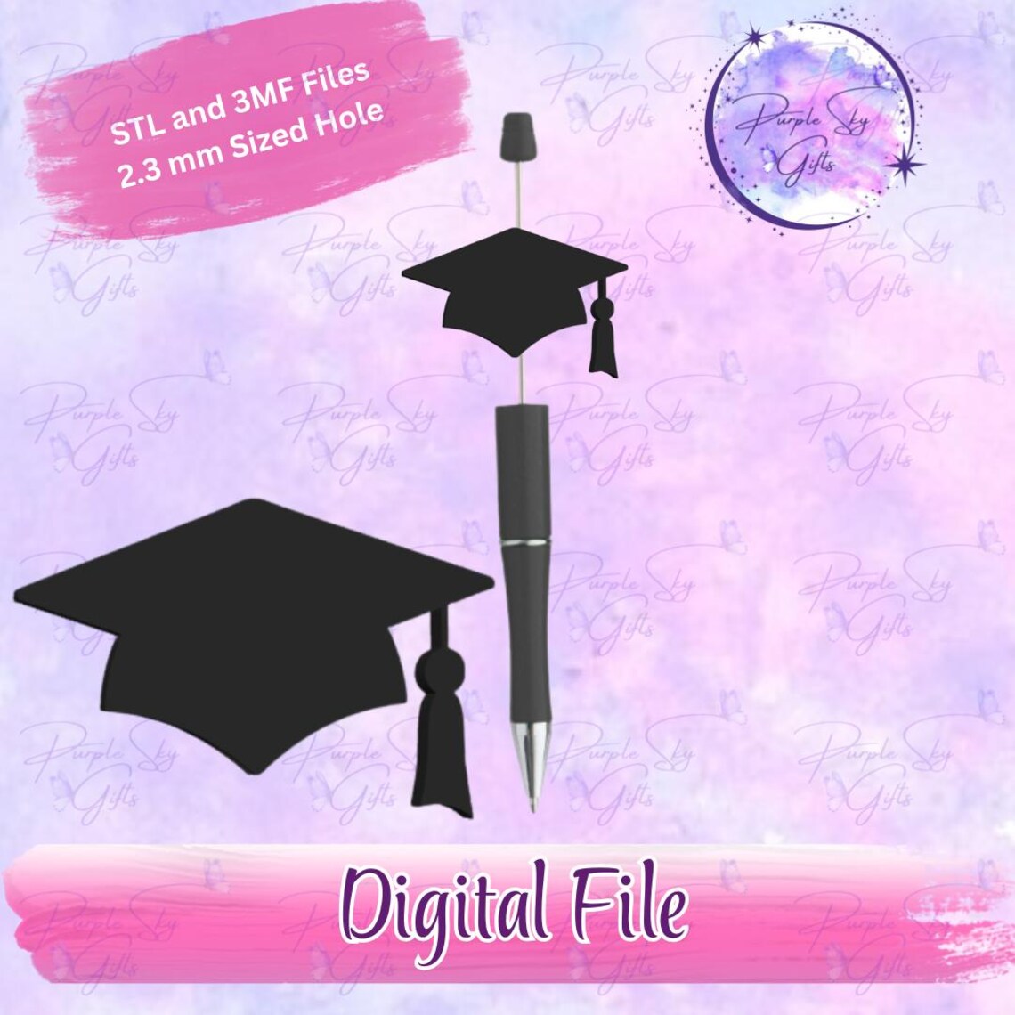 Graduation Cap With 2.3 Mm Hole for Pens, Badges, Keychains, Etc. STL ...
