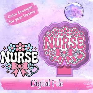 Floral Nurse STL DIGITAL FILE For Mold Housing - Freshies, Silicone Mold Resin Art, Wax Melts, Candy Molds, Silicone Mold Housing