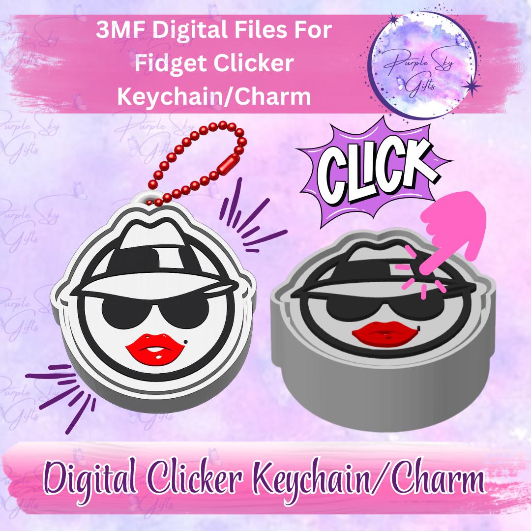 Lowrider Chola Woman Fidget Keyboard Clicker Keychain/charm and