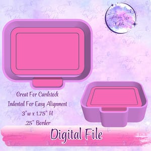 Indented Rectangular Mold License Plate Shaped Great For Cardstock 1.75" x 3" STL DIGITAL FILE For Mold Housing, Freshie Resin Silicone Mold