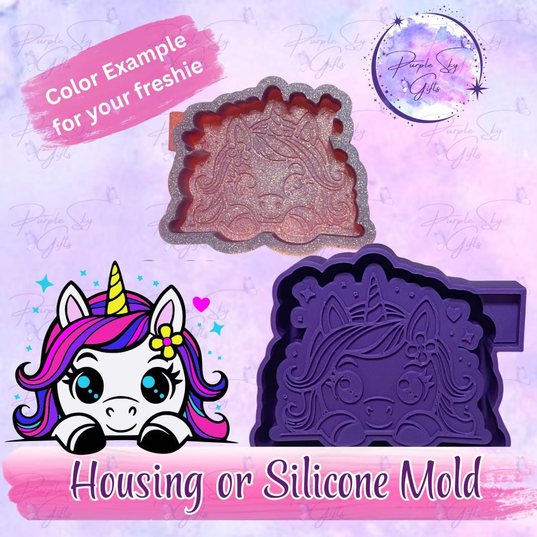 Peeking Unicorn Freshie Mold Housing OR Silicone Mold - Etsy