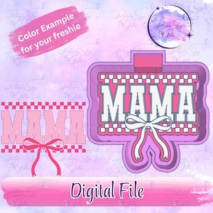 Checkered Mama with Bow STL DIGITAL FILE For Mold Housing Freshies, Silicone Mold Resin Art, Wax Melts, Candy Molds, Silicone Mold Housing