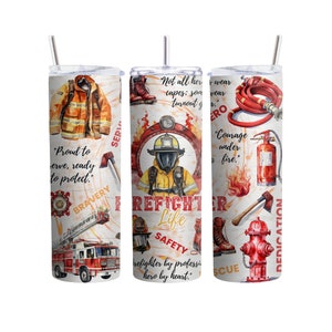 20 or 30 oz Firefighter Fireman Life Stainless Steel Tumbler