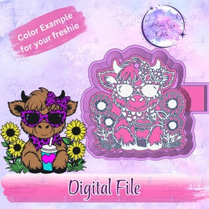 Sassy Cow STL DIGITAL FILE For 3D Printer - Freshies, Silicone Mold Resin Art, Wax Melts, Candy Molds, Mold Housing
