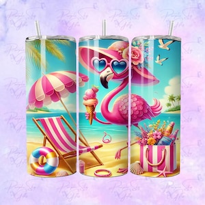 20 Unzen Pink Summer Flamingo Edelstahlbecher