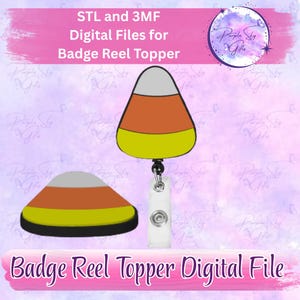 Candy Corn - Badge Reel Topper or Phone Grip Flatback STL and 3MF DIGITAL Files