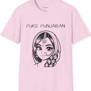 Pure Punjaban Soft-style T-Shirt, Desi Women's T-shirt, Punjabi Cultural, Indian Style Desi Apparel, Ethnic Apparel, For Her