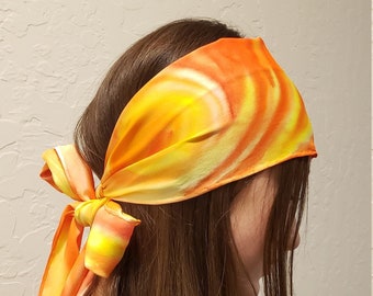 Gold Hand-painted Silk Scarf