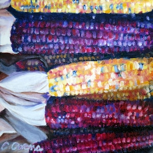 Indian Corn, an oil painting