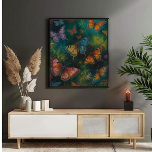 Colorful Butterfly Canvas Art Print, Nature Wall Decor, Gift for Nature Lovers, Vibrant Living Room Decor, Butterfly Artwork
