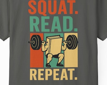 Funny Bookish Gym TShirt, Literary Workout Tee, Gifts For Readers Who Lift, Bookworm Gym Shirt, Reading And Weights Shirt, Gym Rat Book Nerd