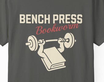 Funny Bookish Gym TShirt, Literary Workout Tee, Gifts For Readers Who Lift, Bookworm Gym Shirt, Reading And Weights Shirt, Gym Rat Book Nerd