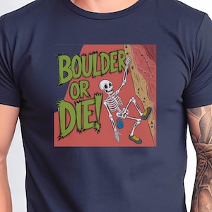 Funny Bouldering Climbing Halloween Skeleton T-Shirt, Climbing Gift, Skeleton Climbing Shirt, Halloween Bouldering Tee, Climbing Shirt