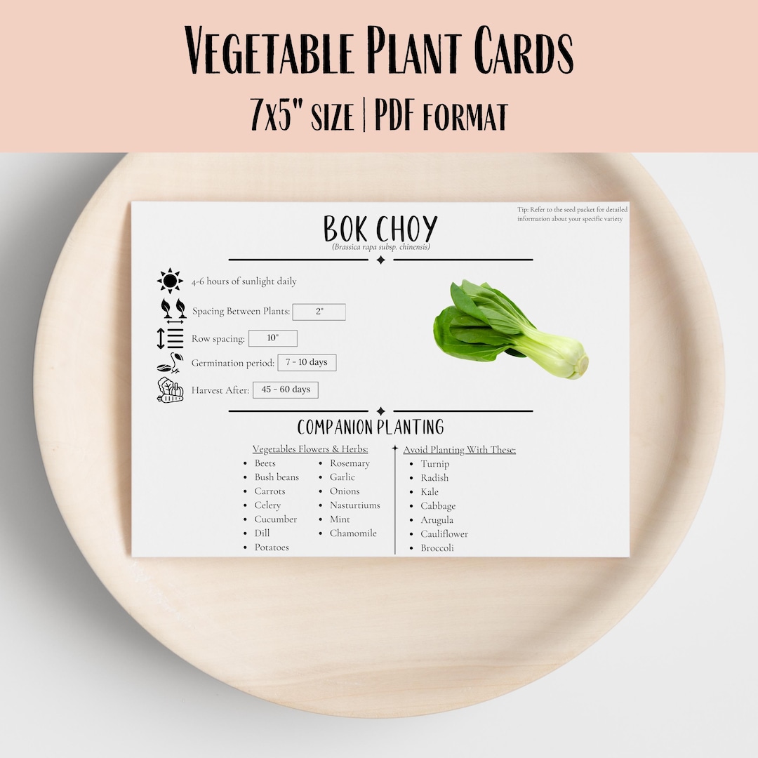 Vegetable Planting Cards: 7x5