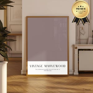 Vintage Mauvewood Wall Art – Premium Color Block Poster, Deep Mauve Digital Print for Minimalist, Boho and Rustic Modern Interiors