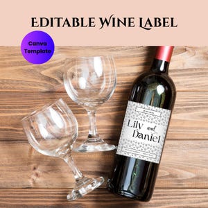 Custom Wedding Wine Label - Personal Wine Sticker for Milestone Events Wedding Favors Maid of Honor Gift or Wine Lover Celebration
