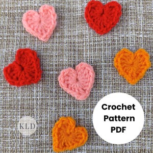 Mini Heart Appliqué Crochet Pattern: Easy Valentine's Day DIY (PDF Pattern)