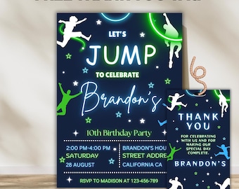 Editable Jump Birthday Invitation: Bounce Party Template (Instant Download)