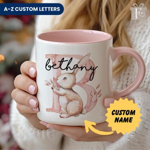 Taza familiar personalizada - LETRA ANIMAL ¡Perfecta para regalos familiares! Taza con nombre y letra inicial, taza de cumpleaños, taza para niños, la mejor taza para amigos