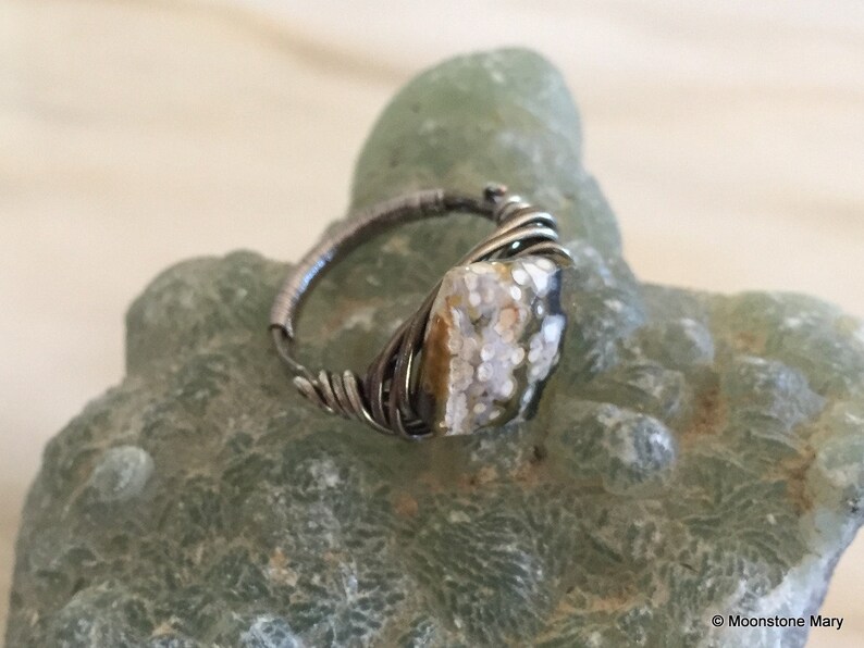 Ocean Jasper Ring, Gift for Woman, Handmade Custom Ring, Diamond Facet Gem Ring, Unique Stone Ring, Custom Sized Ring, Handmade Gifts woman image 4