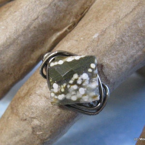 Ocean Jasper Ring, Gift for Woman, Handmade Custom Ring, Diamond Facet Gem Ring, Unique Stone Ring, Custom Sized Ring, Handmade Gifts woman image 1