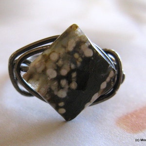 Ocean Jasper Ring, Gift for Woman, Handmade Custom Ring, Diamond Facet Gem Ring, Unique Stone Ring, Custom Sized Ring, Handmade Gifts woman image 3