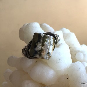 Ocean Jasper Ring, Gift for Woman, Handmade Custom Ring, Diamond Facet Gem Ring, Unique Stone Ring, Custom Sized Ring, Handmade Gifts woman image 8