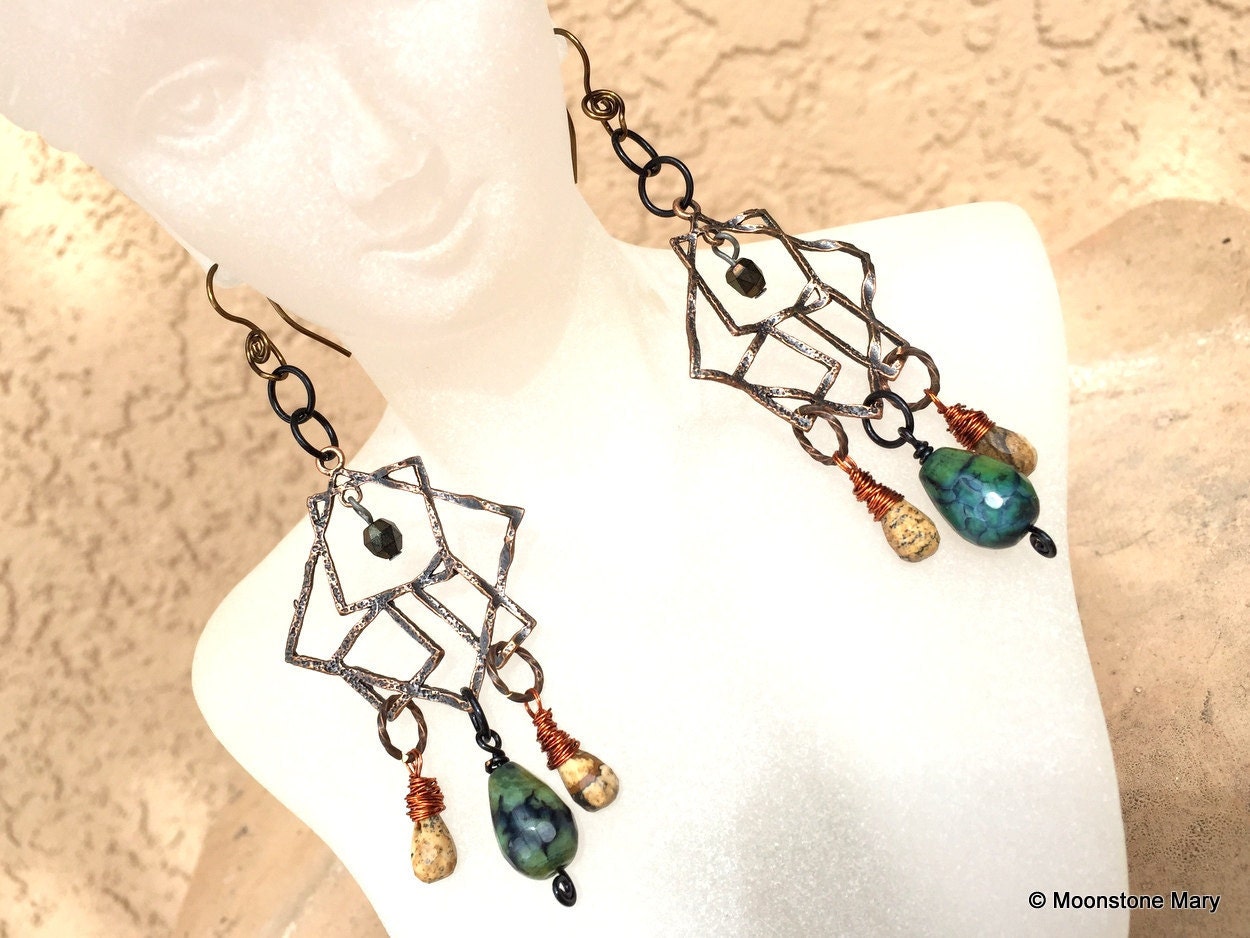Chandelier Earrings Boho Bride Jewelry Boho Dangle Earrings Etsy
