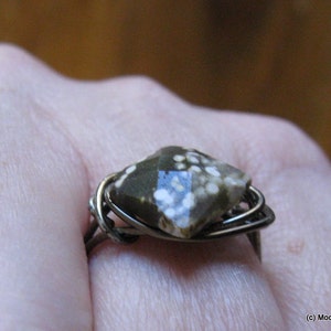 Ocean Jasper Ring, Gift for Woman, Handmade Custom Ring, Diamond Facet Gem Ring, Unique Stone Ring, Custom Sized Ring, Handmade Gifts woman image 7