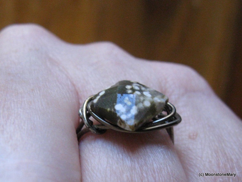 Ocean Jasper Ring, Gift for Woman, Handmade Custom Ring, Diamond Facet Gem Ring, Unique Stone Ring, Custom Sized Ring, Handmade Gifts woman Bild 7
