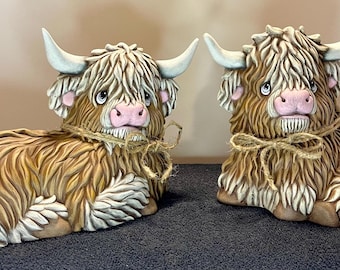 Ceramic highland Cows