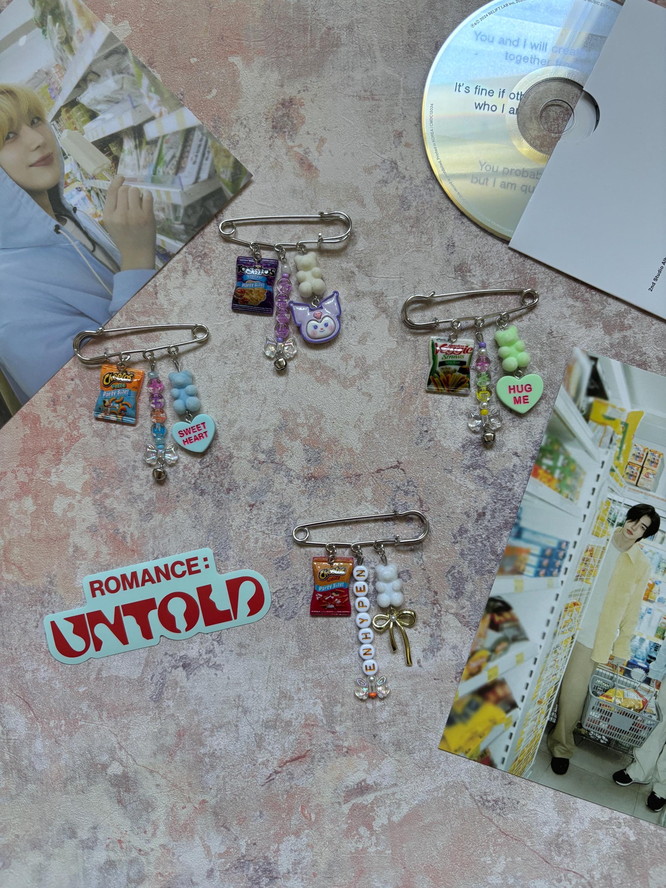 ENHYPENニキ着用クロム安全ピンネックレスSafety Pin 41cm