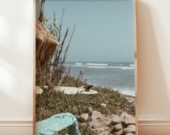San Onofre Surf Print - California Surf Poster - Beach House Decor - Coastal Inspired Print - Longboard Surfing