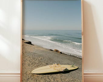 California Surfing Print - San Diego Surf - Beach House Decor - Surfboard Print - Vintage California Style