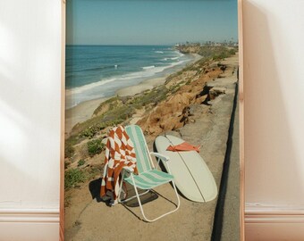 California Surf Inspired Art - Ocean Wall Print - Seaside Art Print - Beach House Decor - Surf Lover Poster - Surfing Wall Art