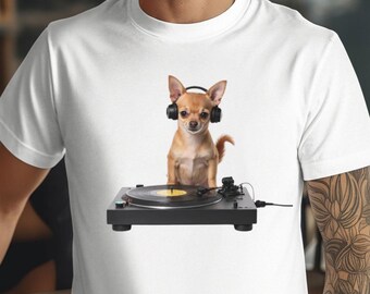 Chihuahua DJ Turntable T-Shirt | Dog Music Tee