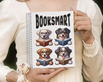 Dogs Reading Books Spiral Notebook: Book Lover Gift