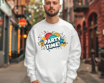 Party Time Crewneck Sweatshirt | Game Day Humor, Super Bowl Party